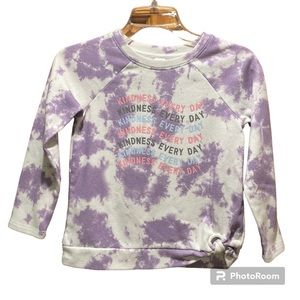 Carters Girls Size 10 10A Sweatshirt Purple & White Tie Dye Kindness Everyday